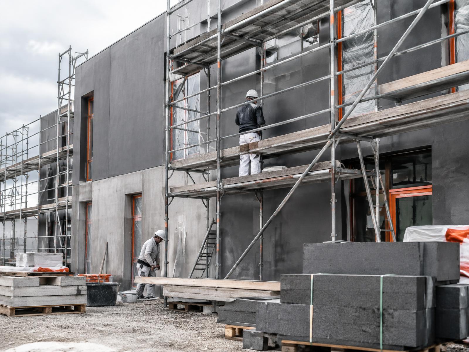 Arbeiten an einem gewerblichen Gebäude